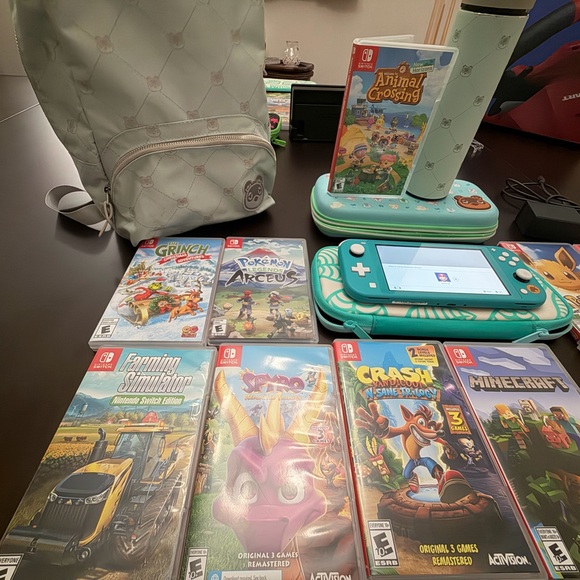 Mint Green Backpack and Nintendo Switch Lite Bundle - Picture 8 of 9